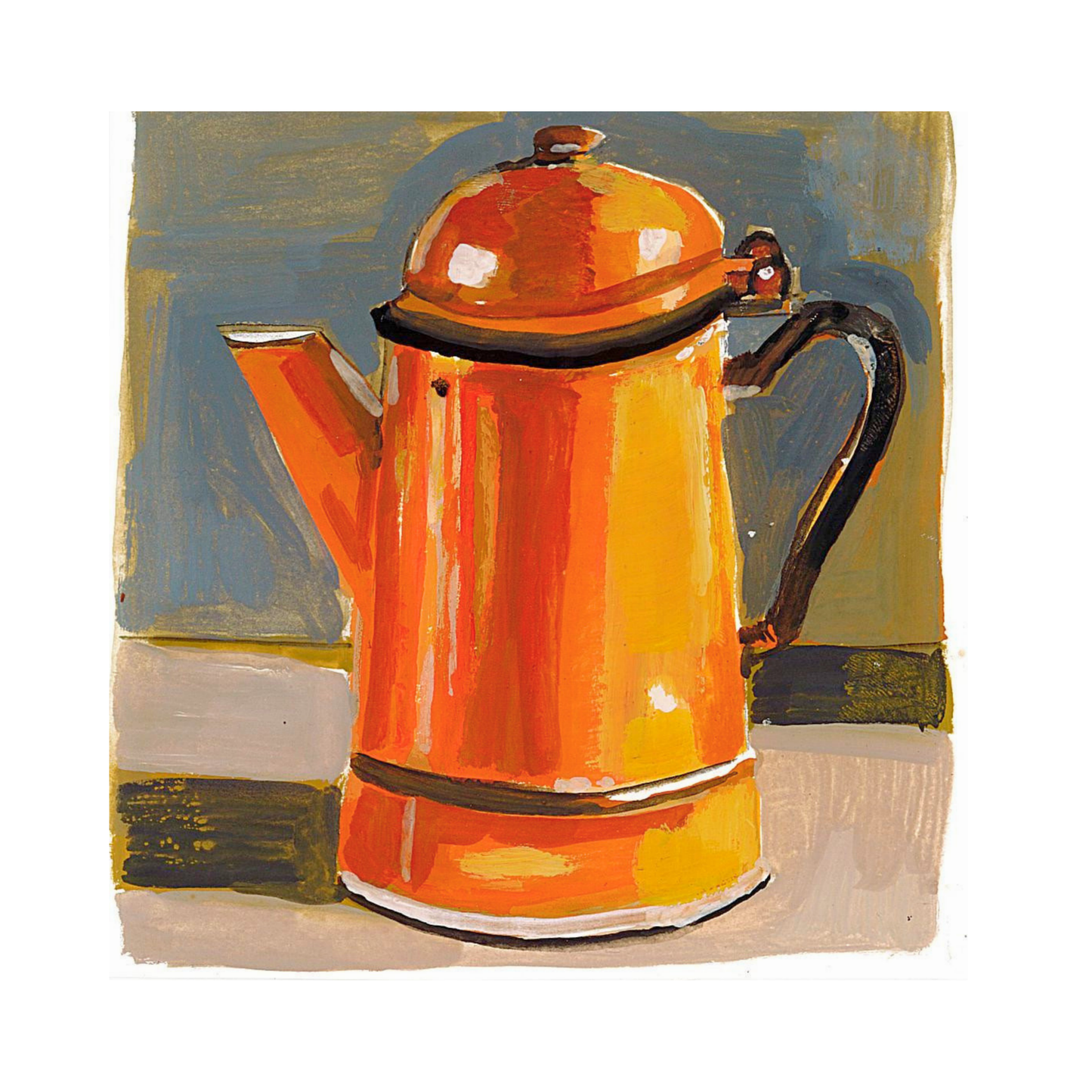 Orange Coffee Pot Still Life