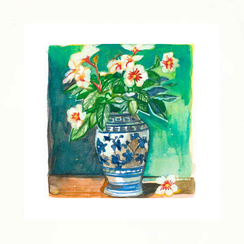 Vase with flower arrangement