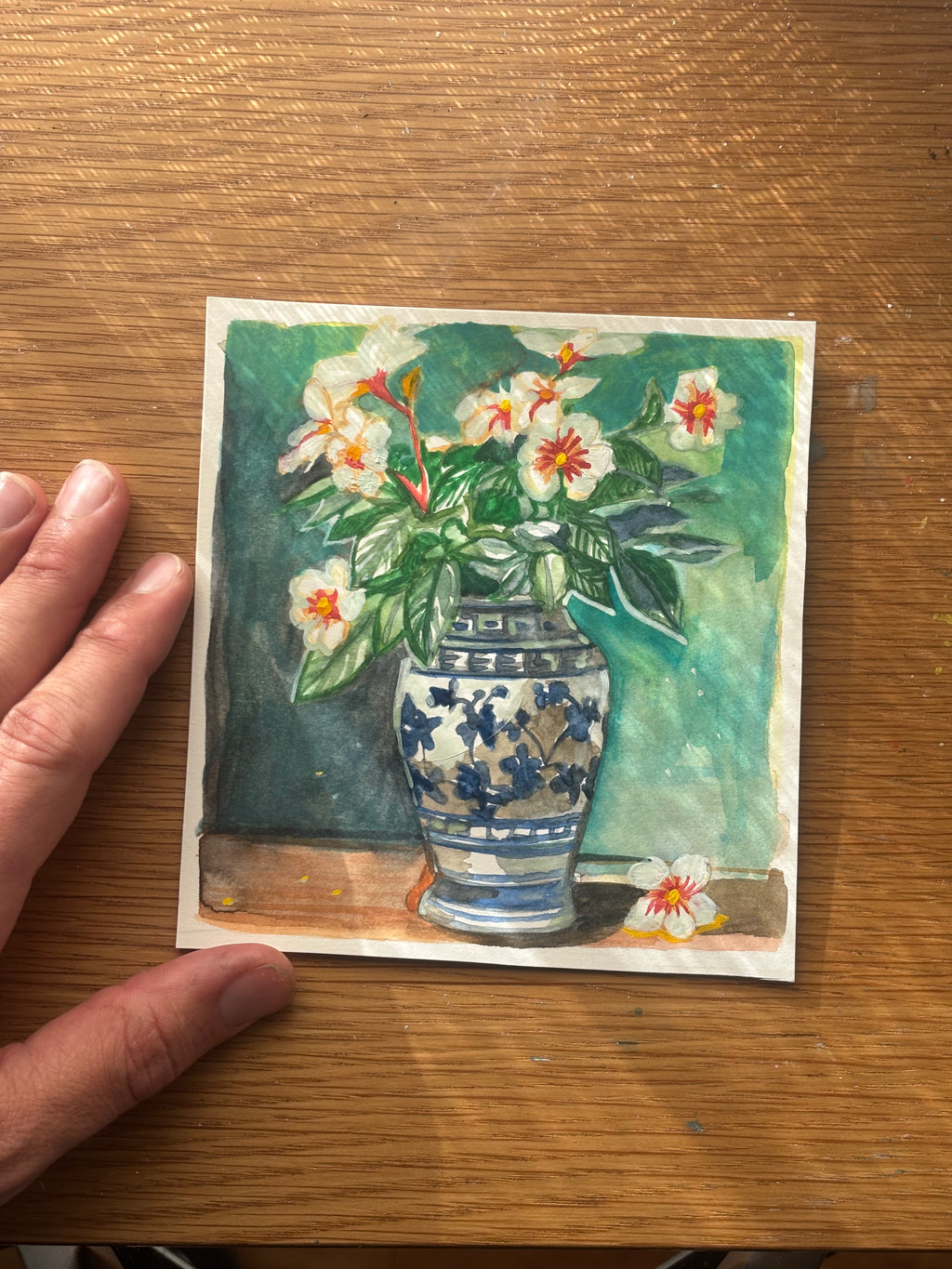Vase with flower arrangement
