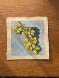 Green Grapes on Blue
