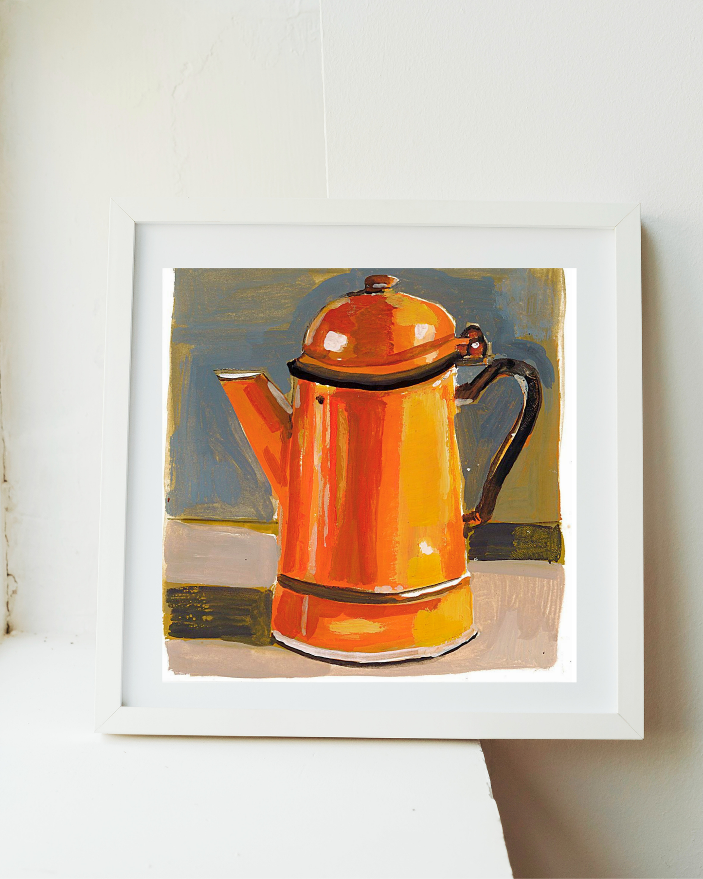 Orange Coffee Pot Still Life